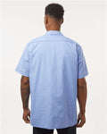 Dickies S535 Men's Industrial Short Sleeve Work Shirt - Light Blue - model back
