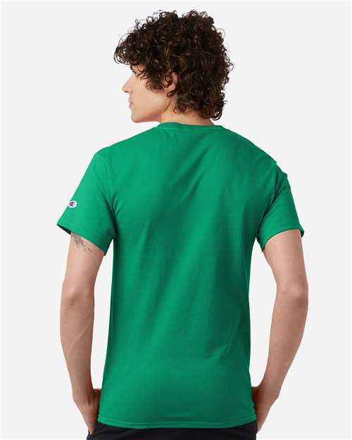 Champion T425 Unisex Classic T-Shirt - Kelly Green - model back