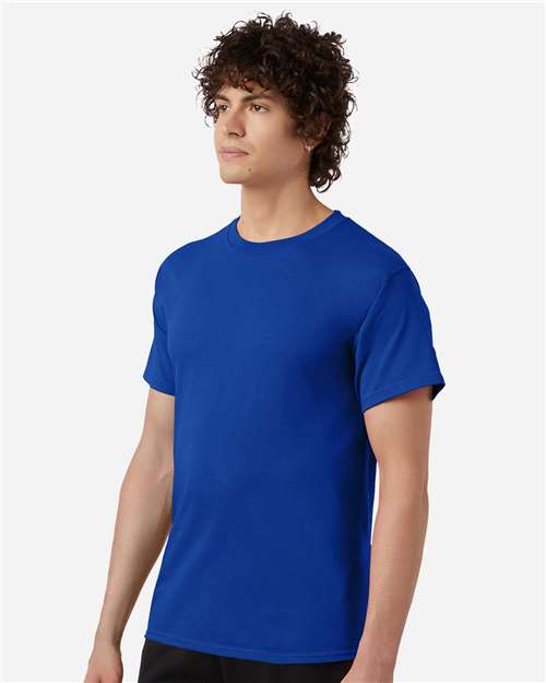 Champion T425 Unisex Classic T-Shirt - Athletic Royal - model side