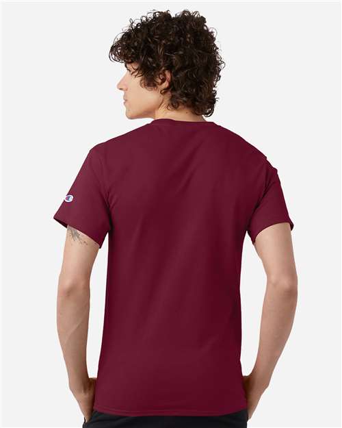 Champion T425 Unisex Classic T-Shirt - Cardinal - model back