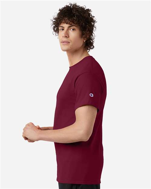 Champion T425 Unisex Classic T-Shirt - Cardinal - model side