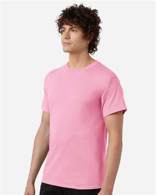 Champion T425 Unisex Classic T-Shirt - Pink Candy - model side