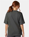 Champion T105 Unisex Heritage Jersey T-Shirt - Charcoal Heather - model back