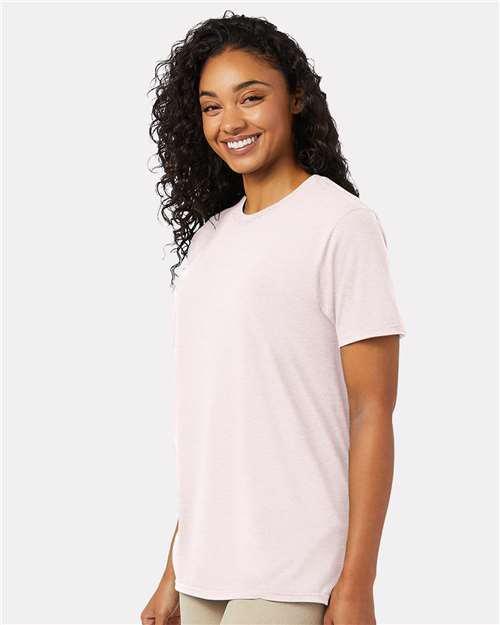Hanes 4980 Perfect-T T-Shirt - Body Blush Heather - model side