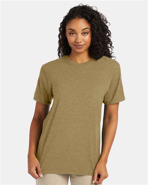 Hanes 4980 Perfect-T T-Shirt - Brown Sugar Heather - model front
