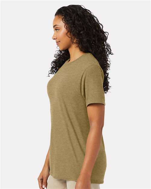 Hanes 4980 Perfect-T T-Shirt - Brown Sugar Heather - model side