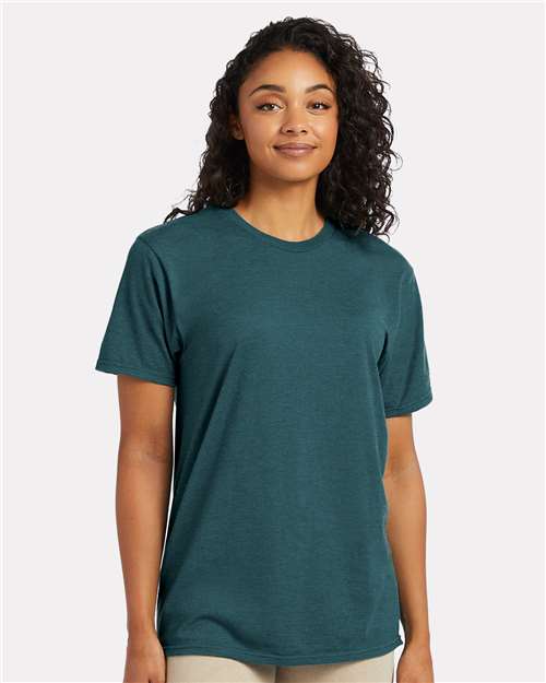 Hanes 4980 Perfect-T T-Shirt - Jade Pine Heather - model front