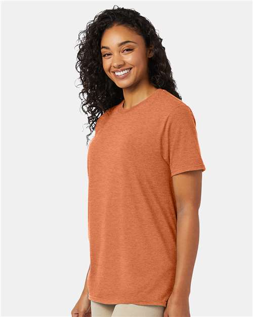 Hanes 4980 Perfect-T T-Shirt - Pumpkin Heather - model side