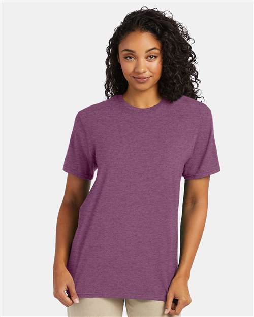 Hanes 4980 Perfect-T T-Shirt - Purple Rain Heather - model front