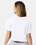 Champion T453W Women's Heritage Jersey Crop T-Shirt - White - model back