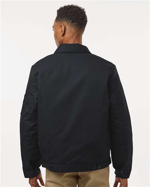 Dickies TJ55 Unisex Insulated Industrial Eisenhower Jacket - Black - model back