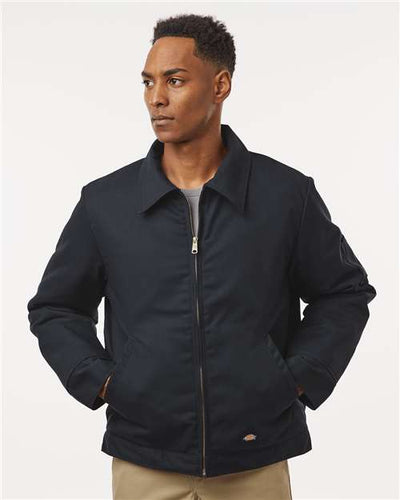 Dickies TJ55 Unisex Insulated Industrial Eisenhower Jacket - Black - model front