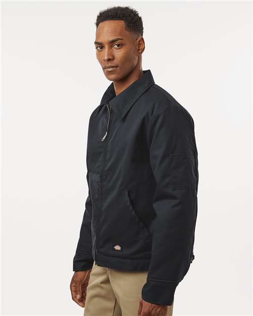 Dickies TJ55 Unisex Insulated Industrial Eisenhower Jacket - Black - model side