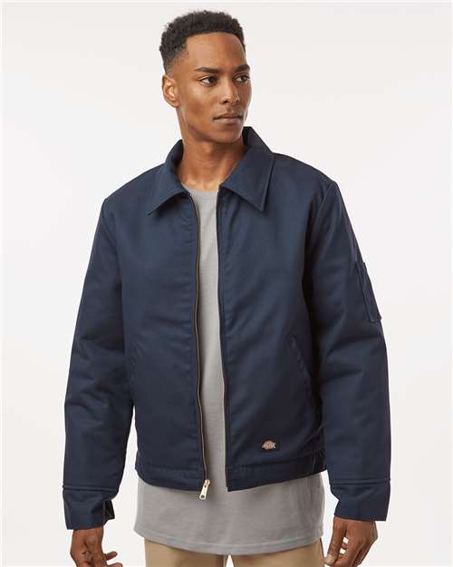 Dickies TJ55 Unisex Insulated Industrial Eisenhower Jacket - Dark Navy - model front