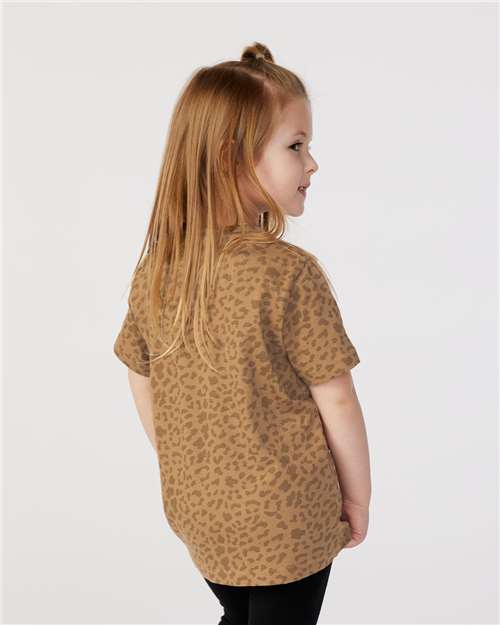 Rabbit Skins 3321 Toddler Fine Jersey Tee - Brown Leopard - model back
