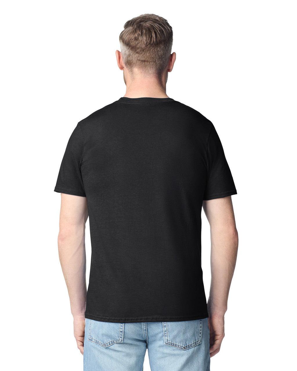 Gildan 980 Unisex Softstyle Lightweight T-Shirt - Black - model back