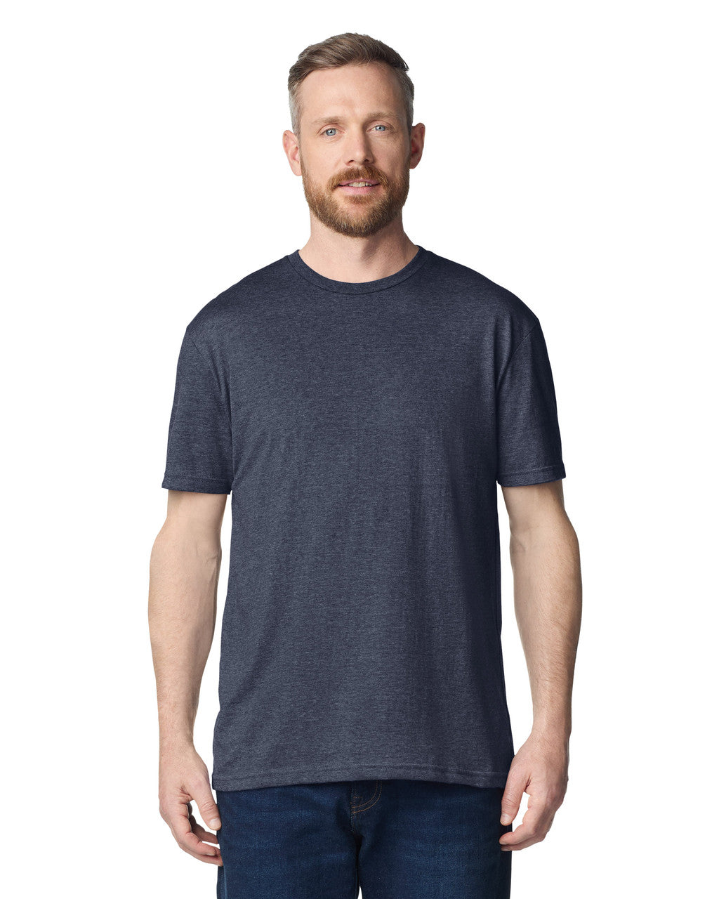 Gildan 980 Unisex Softstyle Lightweight T-Shirt - Navy - model front