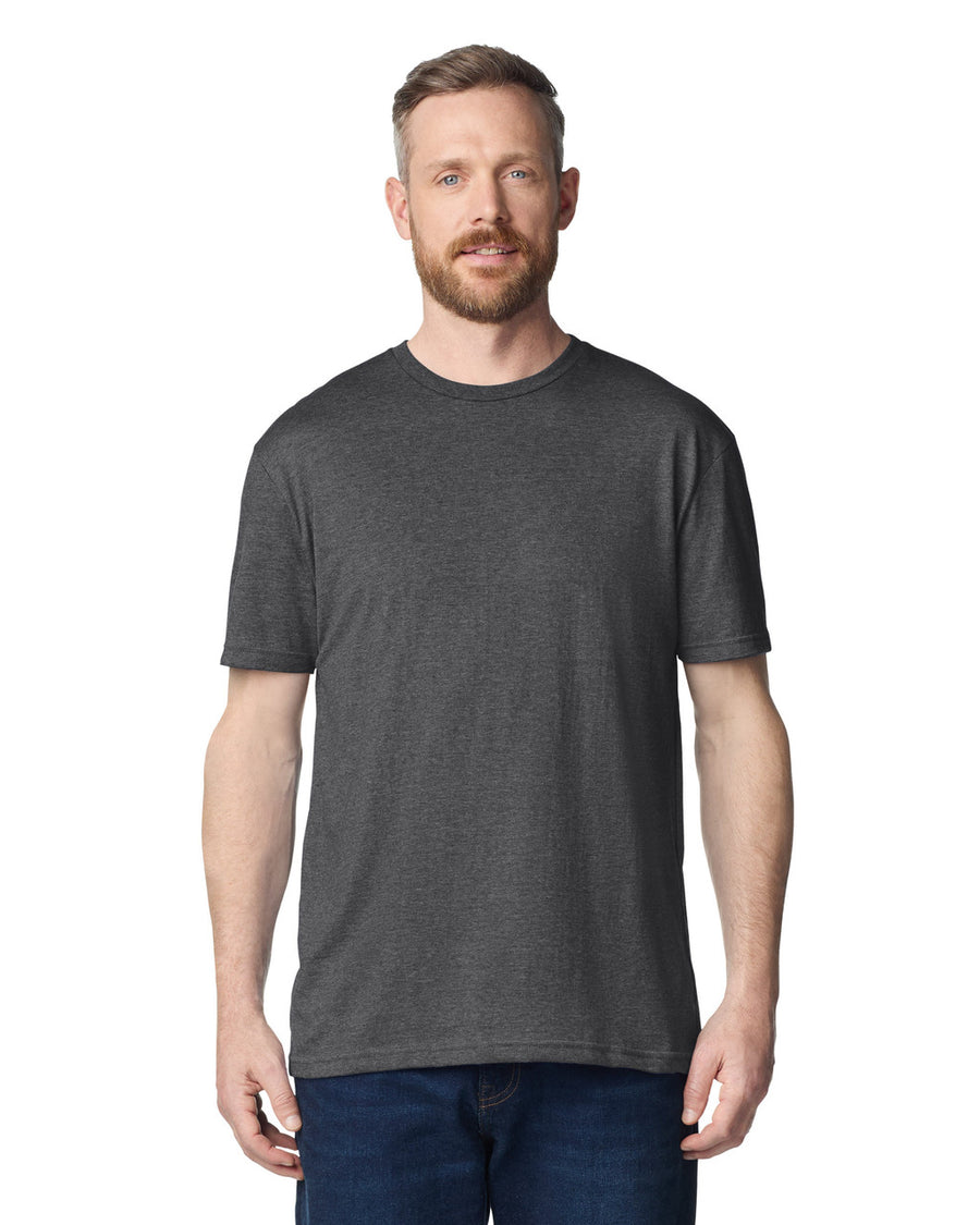Gildan 980 Unisex Softstyle Lightweight T-Shirt - Heather Dark Grey - model front