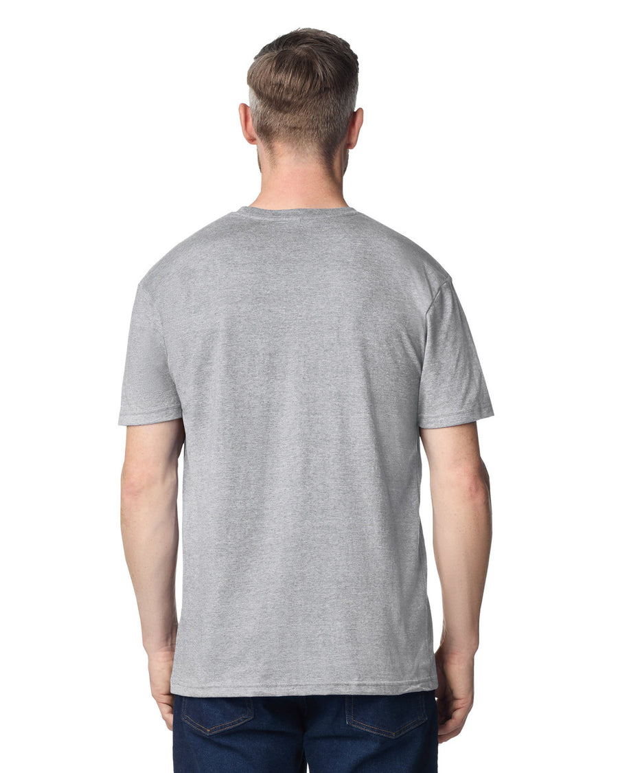 Gildan 980 Unisex Softstyle Lightweight T-Shirt - Heather Grey - model back