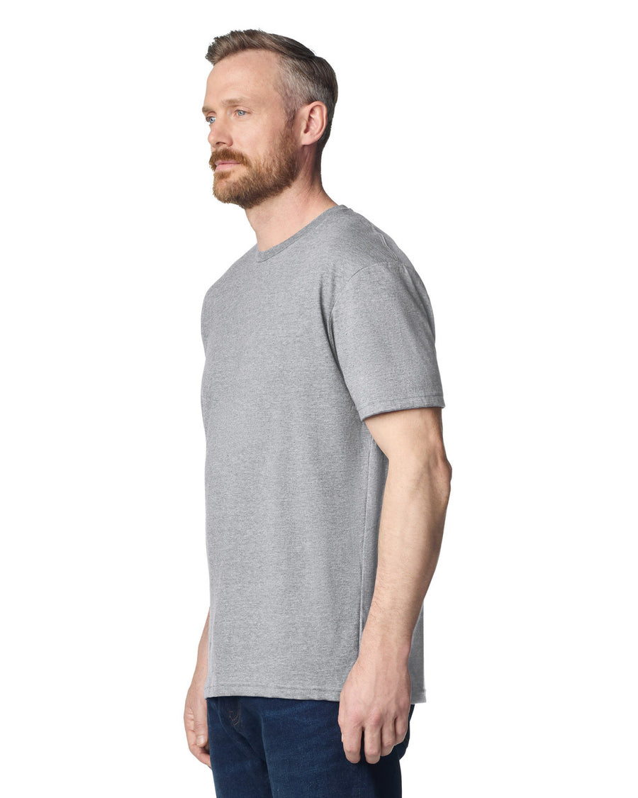Gildan 980 Unisex Softstyle Lightweight T-Shirt - Heather Grey - model side