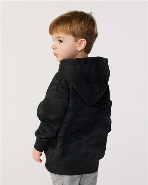 Rabbit Skins 3326 Toddler Pullover Fleece Hoodie - Storm Camo - model back
