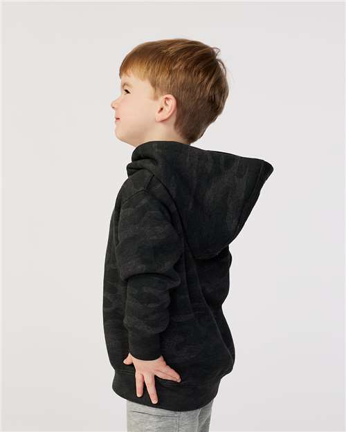 Rabbit Skins 3326 Toddler Pullover Fleece Hoodie - Storm Camo - model side