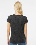 LAT 3516 Women's Fine Jersey Tee - Black Leopard - model back