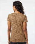 LAT 3516 Women's Fine Jersey Tee - Brown Leopard - model back