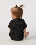 Rabbit Skins 4424 Infant Fine Jersey Bodysuit - Black Leopard - model back