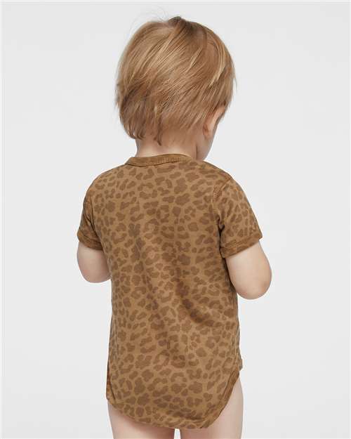Rabbit Skins 4424 Infant Fine Jersey Bodysuit - Brown Leopard - model back