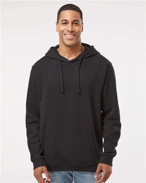 LAT 6926 Unisex Elevated Fleece Hoodie Sweatshirt - Black - model front