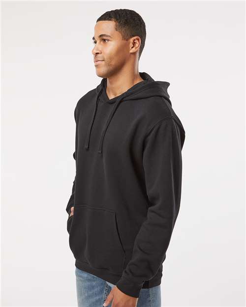 LAT 6926 Unisex Elevated Fleece Hoodie Sweatshirt - Black - model side