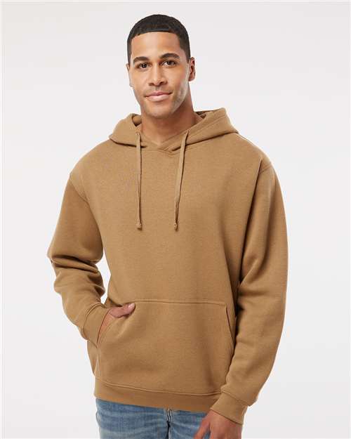 LAT 6926 Unisex Elevated Fleece Hoodie Sweatshirt - Coyote Brown - model front