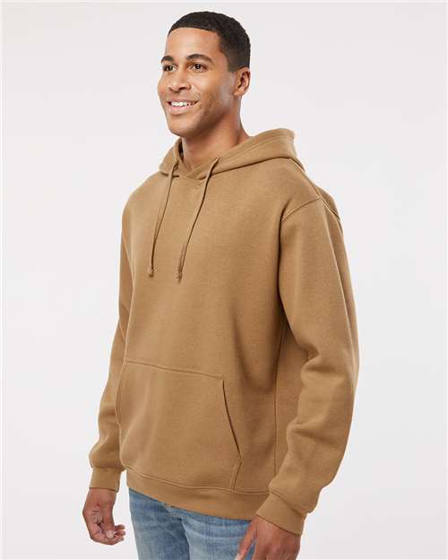 LAT 6926 Unisex Elevated Fleece Hoodie Sweatshirt - Coyote Brown - model side