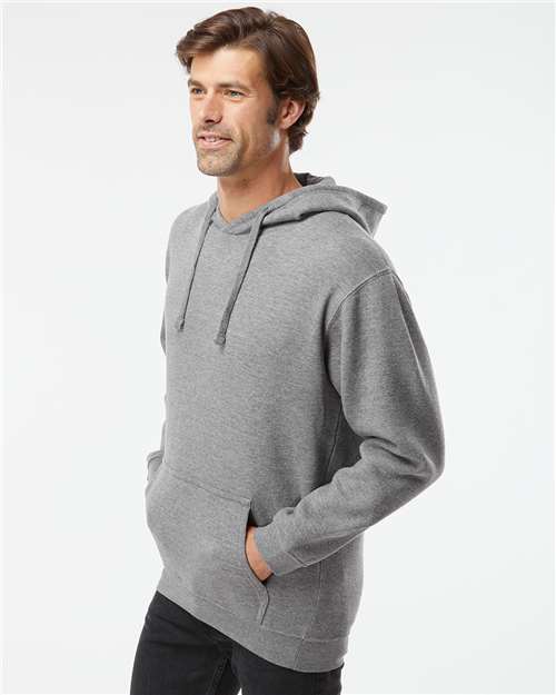 LAT 6926 Unisex Elevated Fleece Hoodie Sweatshirt - Granite Heather - model side