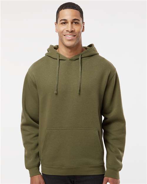 LAT 6926 Unisex Elevated Fleece Hoodie Sweatshirt - Military Green - model front