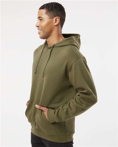 LAT 6926 Unisex Elevated Fleece Hoodie Sweatshirt - Military Green - model side