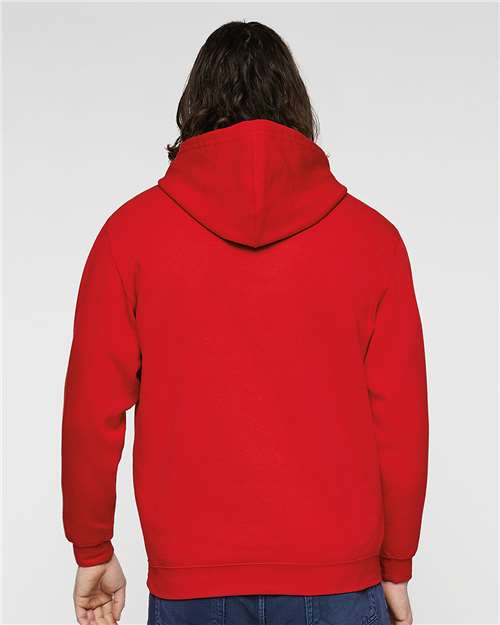 LAT 6926 Unisex Elevated Fleece Hoodie Sweatshirt - Red - model back