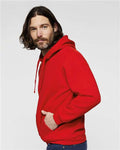 LAT 6926 Unisex Elevated Fleece Hoodie Sweatshirt - Red - model side