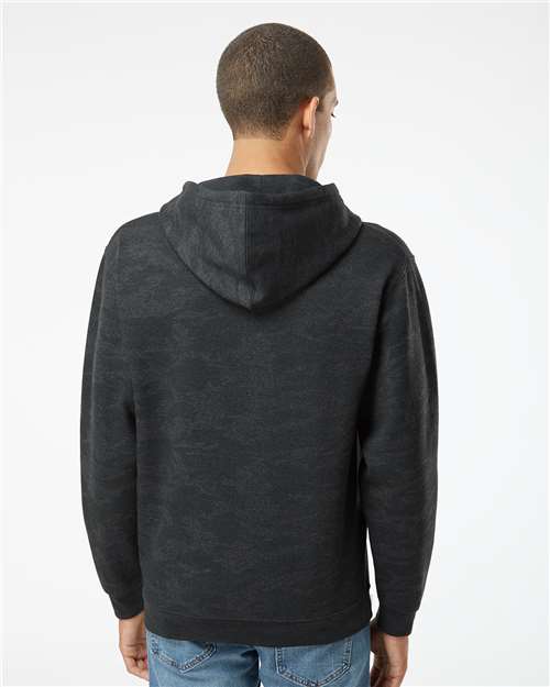 LAT 6926 Unisex Elevated Fleece Hoodie Sweatshirt - Storm Camo - model back
