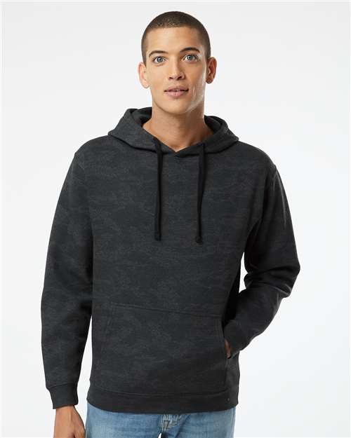 LAT 6926 Unisex Elevated Fleece Hoodie Sweatshirt - Storm Camo - model front