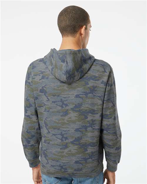 LAT 6926 Unisex Elevated Fleece Hoodie Sweatshirt - Vintage Camo - model back