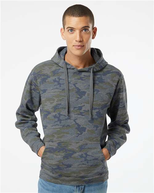 LAT 6926 Unisex Elevated Fleece Hoodie Sweatshirt - Vintage Camo - model front