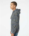 LAT 6926 Unisex Elevated Fleece Hoodie Sweatshirt - Vintage Camo - model side