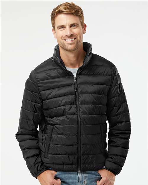 Weatherproof 211136 Men's PillowPac Puffer Jacket - Black - model front