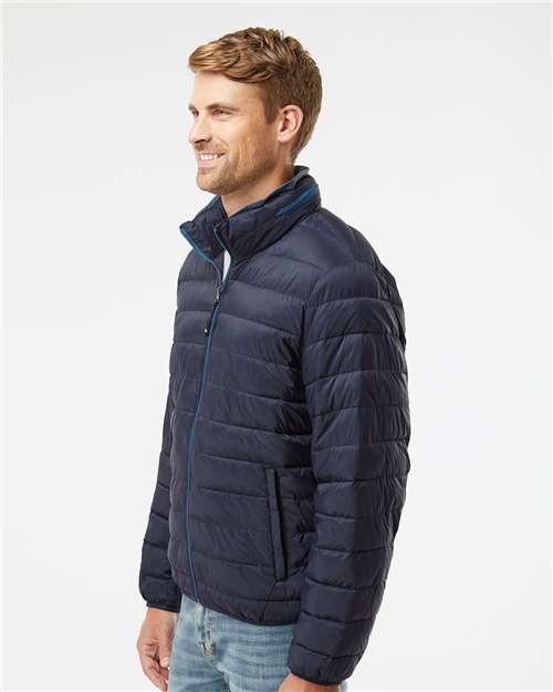 Weatherproof 211136 Men's PillowPac Puffer Jacket - Dark Navy - model side