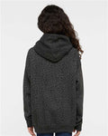 LAT 2296 Youth Hoodie Sweatshirt - Black Leopard - model back