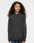 LAT 2296 Youth Hoodie Sweatshirt - Black Leopard - model front