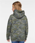 LAT 2296 Youth Hoodie Sweatshirt - Vintage Camo - model back
