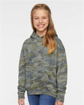 LAT 2296 Youth Hoodie Sweatshirt - Vintage Camo - model front